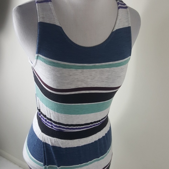 Dolan Anthropolgie Colorblock Slit Maxi Blue Dress - Picture 8 of 9